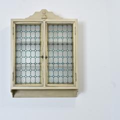 French Wall Cabinet Made with Stained Glass Doors - 4643032