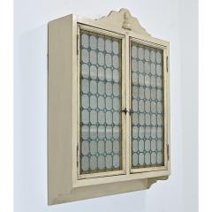 French Wall Cabinet Made with Stained Glass Doors - 4643037