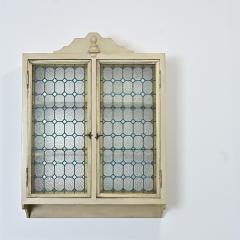 French Wall Cabinet Made with Stained Glass Doors - 4643049