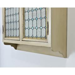 French Wall Cabinet Made with Stained Glass Doors - 4643054