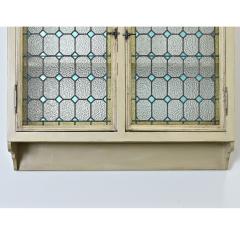 French Wall Cabinet Made with Stained Glass Doors - 4643086