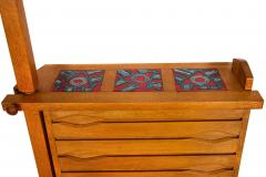 French Waxed Oak Swinging Bar Serving Cabinet by Guillerme et Chambron - 4501129