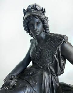 French White Metal Sculpture of Minerva the Roman Goddess of Wisdom - 4149968