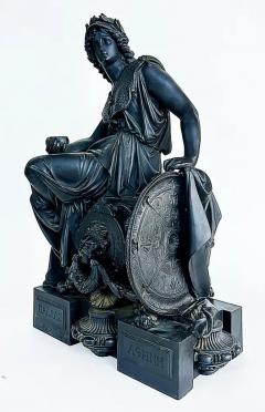 French White Metal Sculpture of Minerva the Roman Goddess of Wisdom - 4149972