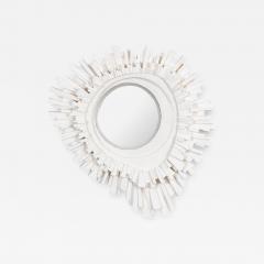 French White Plaster Sunburst Mirror 21st Century - 2766294