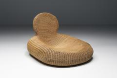 French Wicker Rattan Lounge Chair 1950s - 2210940