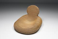 French Wicker Rattan Lounge Chair 1950s - 2210947
