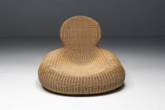 French Wicker Rattan Lounge Chair 1950s - 2210980