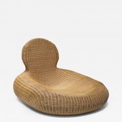 French Wicker Rattan Lounge Chair 1950s - 2213269