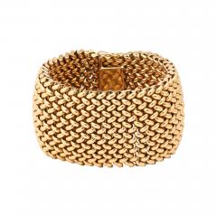 French Wide Gold Maille Cuff 18K - 4426433
