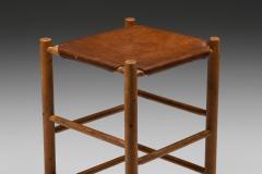 French Wood Leather Barstool 1950s - 2522844