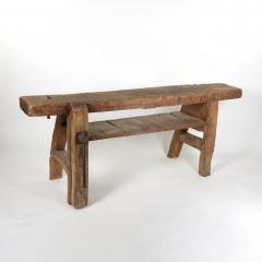 French Wood Worker s Bench with Vise and Lower Shelf Circa 1880 - 3723949