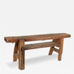 French Wood Worker s Bench with Vise and Lower Shelf Circa 1880 - 3728247