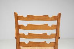 French Wooden Chairs with Seats of Woven Papercord France 1950s - 3458613