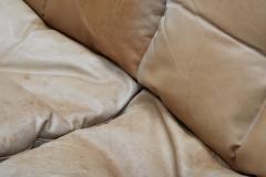 French Wooden Two Seater with Leather Cushions 1960s - 2702825