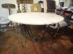 French Wrought Iron Center Table with Travertine Top - 4010965