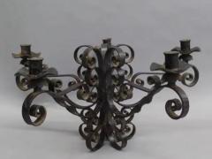 French Wrought Iron Midcentury Candelabra Centerpiece Chandelier - 4105505