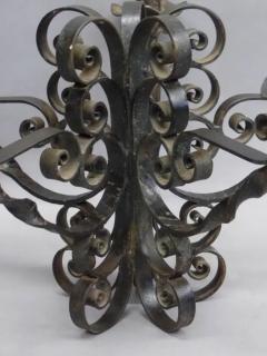 French Wrought Iron Midcentury Candelabra Centerpiece Chandelier - 4105510
