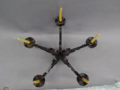 French Wrought Iron Midcentury Candelabra Centerpiece Chandelier - 4105520