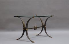 French Wrought Iron and Brass Coffee Table - 355129