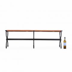 French Wrought Iron and Leather Bench C 1980  - 4617658