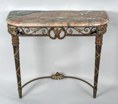 French Wrought Iron and Marble Console Table - 513101