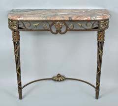 French Wrought Iron and Marble Console Table - 513103
