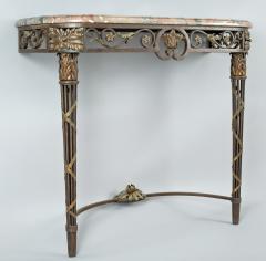 French Wrought Iron and Marble Console Table - 513106