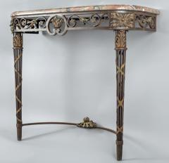 French Wrought Iron and Marble Console Table - 513108