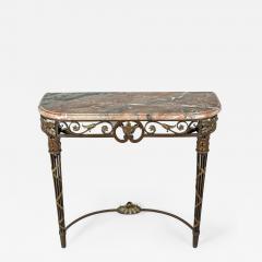 French Wrought Iron and Marble Console Table - 513788