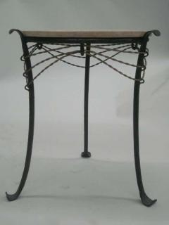 French Wrought Iron and Partially Gilt Side Table - 1877100