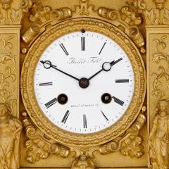 French architecturally formed ormolu mantel clock - 1588367