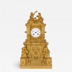 French architecturally formed ormolu mantel clock - 1590048