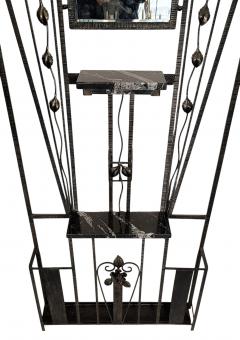 French art deco iron illuminated hall tree coat rack w console Umbrella Stand - 4378269