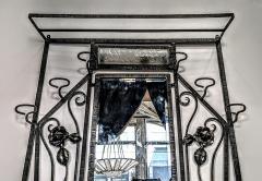 French art deco iron illuminated hall tree coat rack w console Umbrella Stand - 4378271