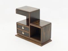 French art deco modernist rosewood brass sewing cabinet 1940s - 1725968