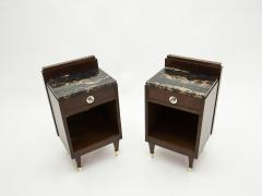 French art deco rosewood brass marble nightstands 1940s - 1945444