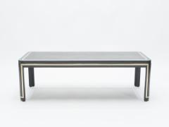 French black wood and brass Art deco coffee table 1940s - 1329823