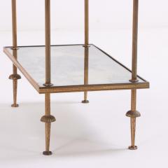 French brass and mottled glass occasional table in the Directoire style C 1960  - 4009278