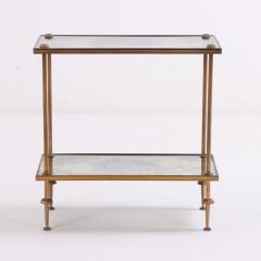 French brass and mottled glass occasional table in the Directoire style C 1960  - 4009279