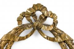 French bronze wall mounted ornament of a wreath with bow knot top - 4674456