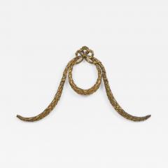 French bronze wall mounted ornament of a wreath with bow knot top - 4733228