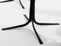 French brutalist wrought iron alcantara set of 6 chairs 1990 - 4529916