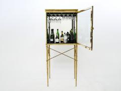 French gilded iron mirrored and brass bar cabinet vitrine 1920s - 2941089