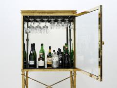 French gilded iron mirrored and brass bar cabinet vitrine 1920s - 2941090