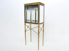 French gilded iron mirrored and brass bar cabinet vitrine 1920s - 2941093