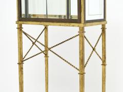 French gilded iron mirrored and brass bar cabinet vitrine 1920s - 2941094