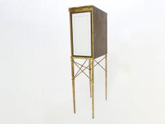 French gilded iron mirrored and brass bar cabinet vitrine 1920s - 2941095