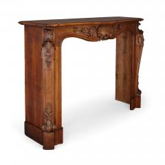 French hand carved walnut fireplace - 2232078