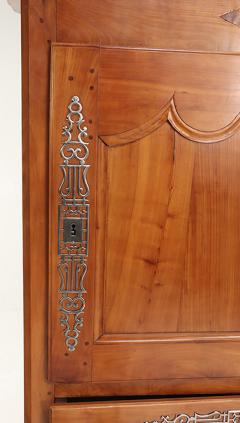 French inlaid two door cabinet with single drawer and steel hardware C 1800  - 3670540